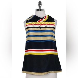 Like New 100% Silk Kate Spade Wide Collar Stripe Top